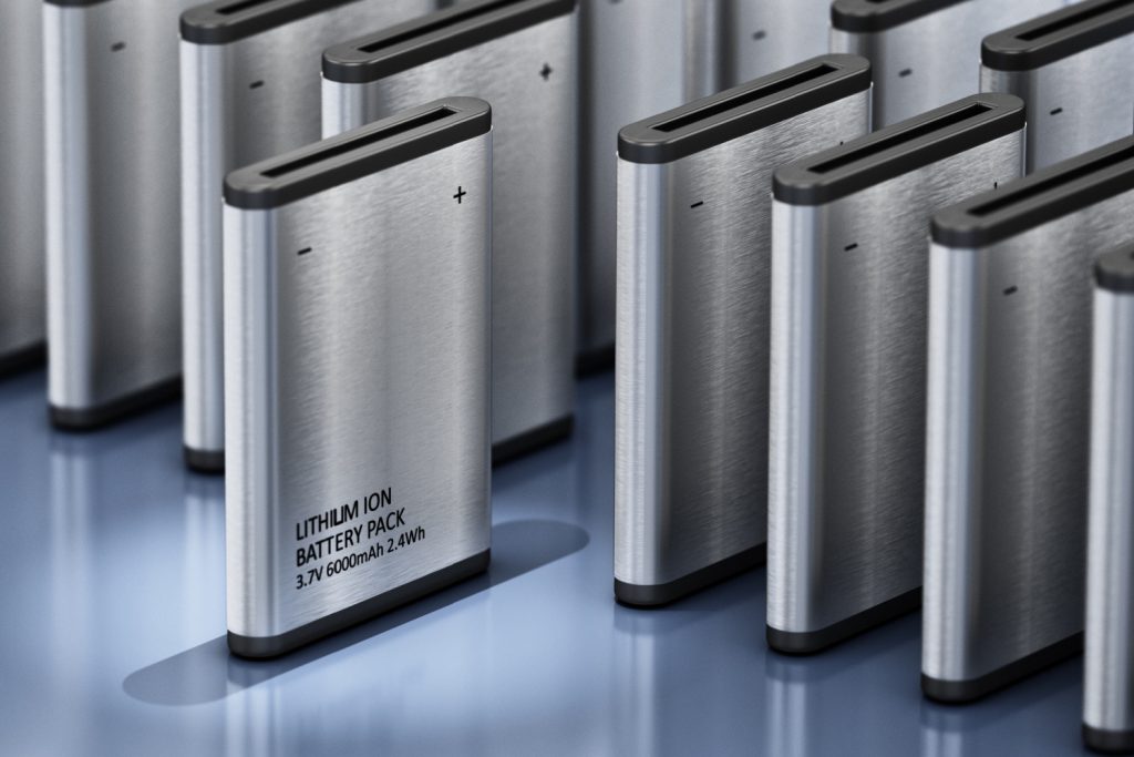Rows of silver battery packs