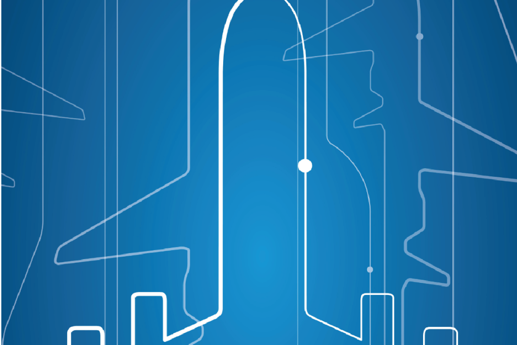Abstract design featuring aircraft silhouettes