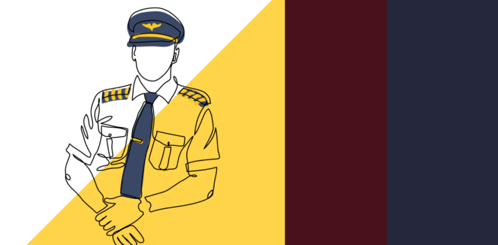Stylized illustration of a pilot